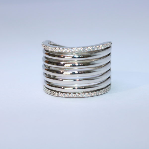 ANILLO PLATA 5 LÍNEAS
